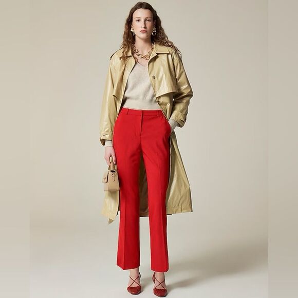 NWT J CREW Kaya pant in Italian stretch merino wool blend in Persian Red - Picture 2 of 8